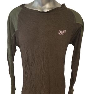 DOLCE GABBANA D&G MAN CREWNECK MULTICOLOR LONG SLEEVE TSHIRT SZ 40/54 XL